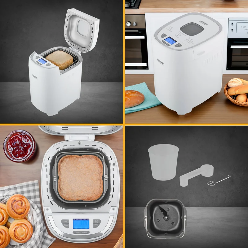 Brotbackmaschine 900g, 13 Programme, Antihaft-Beschichtung