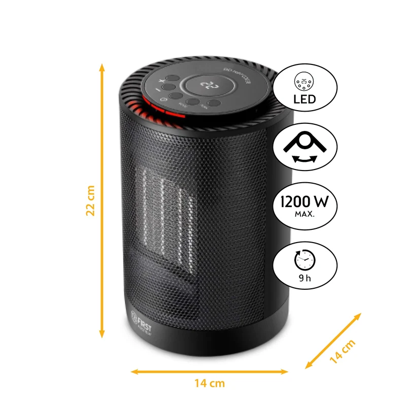 Heizlüfter 1200 W, PTC-Keramik, Thermostat, Oszillation