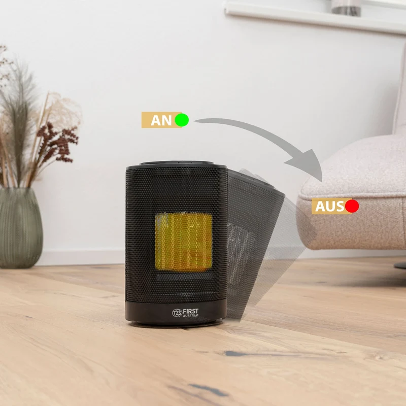 Heizlüfter 1200 W, PTC-Keramik, Thermostat, Oszillation