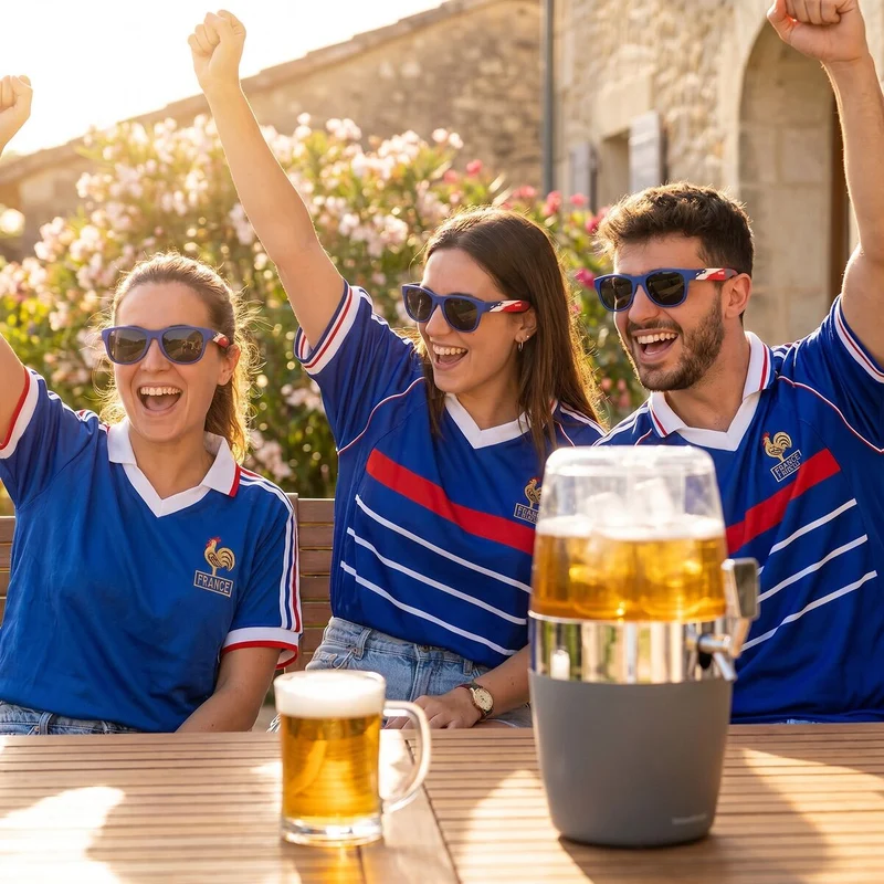 Pack Dispensador de Cerveza Refrigerante InnovaGoods y 2 Gafas de Sol Enrollables Sunfold France