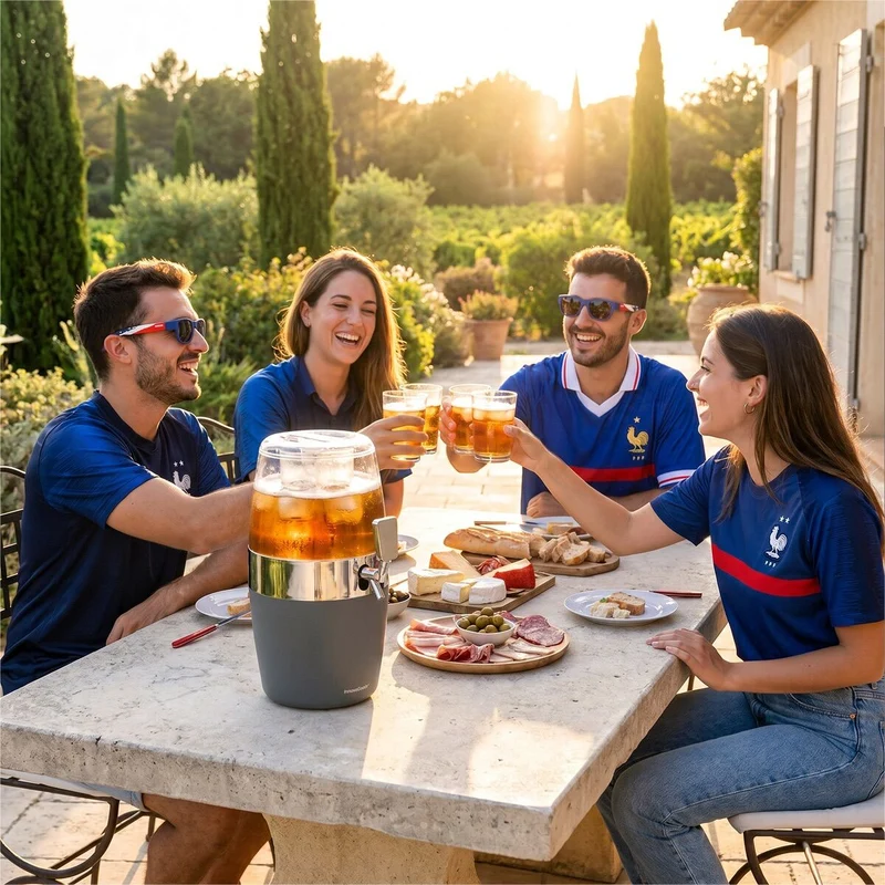 Pack Dispensador de Cerveza Refrigerante InnovaGoods y 2 Gafas de Sol Enrollables Sunfold France
