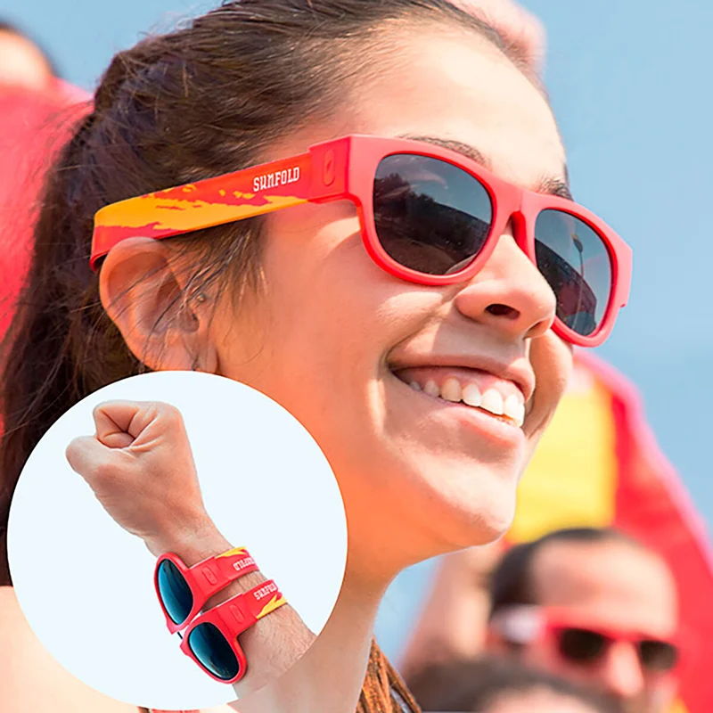 Pack Dispensador de Cerveza Refrigerante InnovaGoods y 2 Gafas de Sol Enrollables Sunfold Spain Red