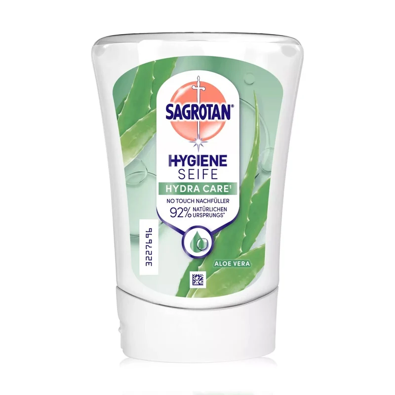 SAGROTAN Flüssigseife Nachfüller für No-Touch Spender, Aloe Vera Duft, 5x250ml