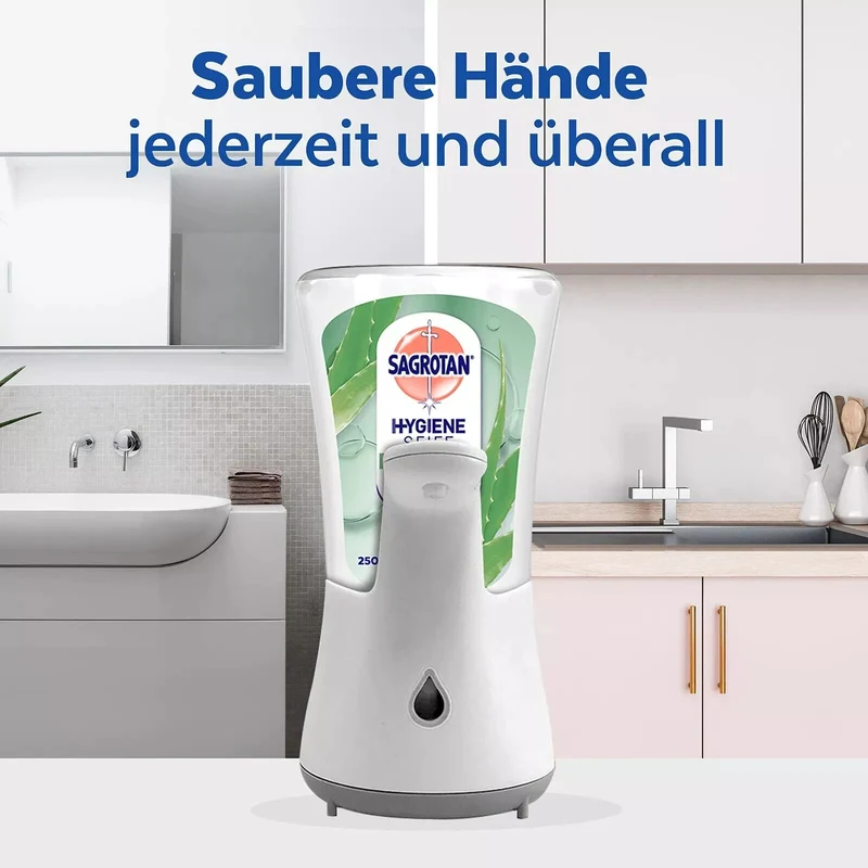 SAGROTAN Flüssigseife Nachfüller für No-Touch Spender, Aloe Vera Duft, 5x250ml