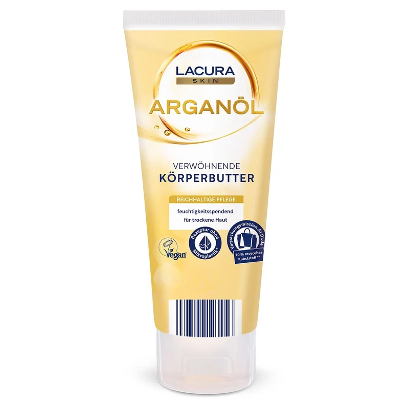 Lacura Skin Arganöl, verwöhnende Körperbutter, feuchtigkeitsspendend Vegan,200ml