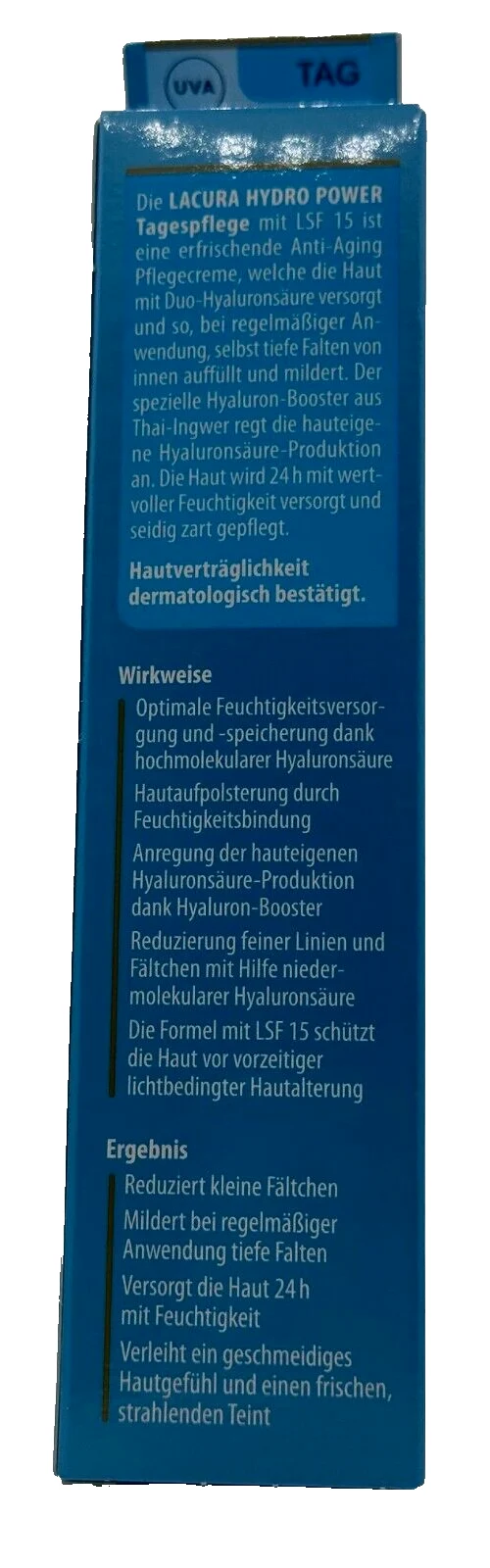LACURA Hydro Power Tagespflege, Hyaluron-Booster, Duo-Hyaluron, LSF 15, 50 ml