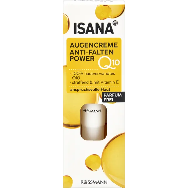 ISANA Q10 Augencreme, für anspruchsvolle Haut, reduziert die Faltentiefe, 15 ml