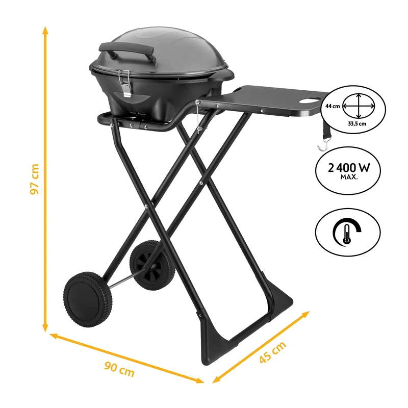 Kugelgrill, 2400W, Antihaftbeschichtung, Windschutzhaube