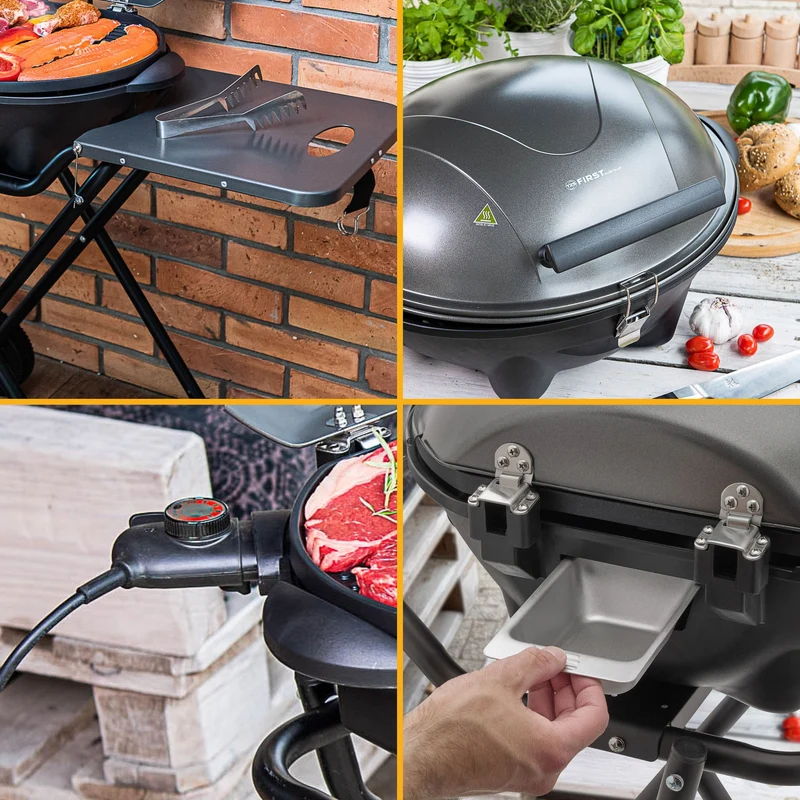 Kugelgrill, 2400W, Antihaftbeschichtung, Windschutzhaube
