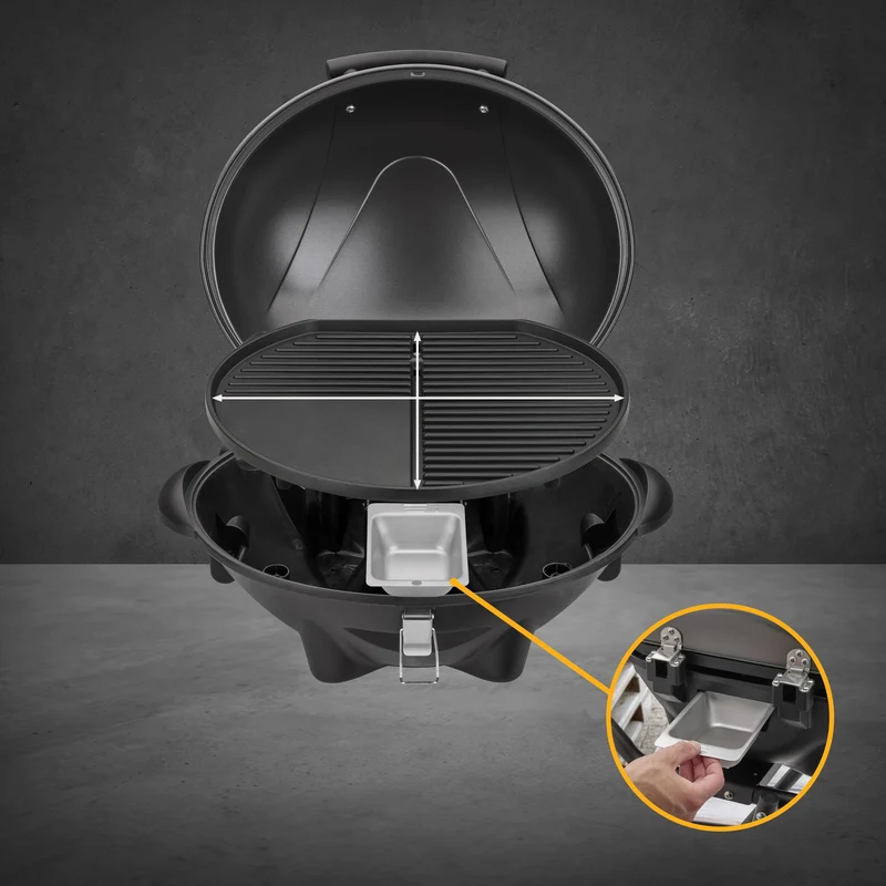 Kugelgrill, 2400W, Antihaftbeschichtung, Windschutzhaube