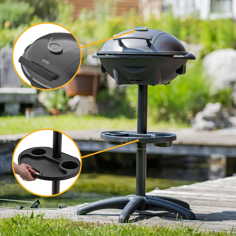 Kugelgrill, 2400W, Antihaftbeschichtung, Windschutzhaube