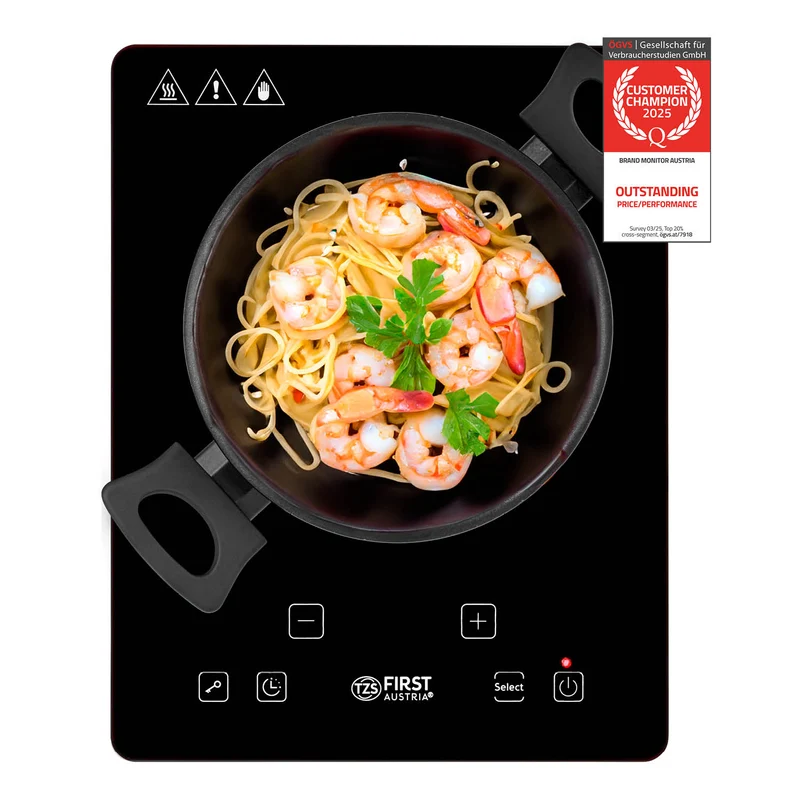 Infrarot-Einzelkochplatte 2000W, Touch-Display, Timer