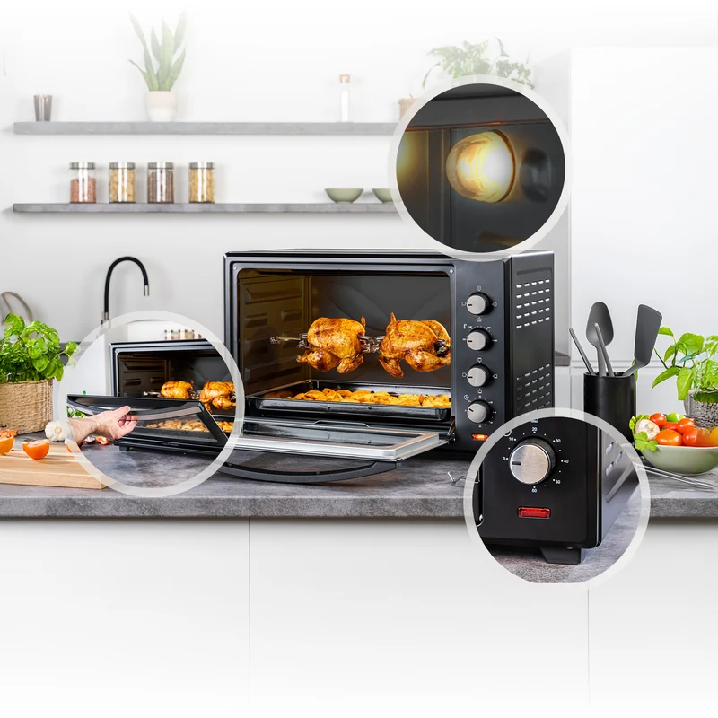 Mini-Backofen 60L, mit Umluft, Drehspieß