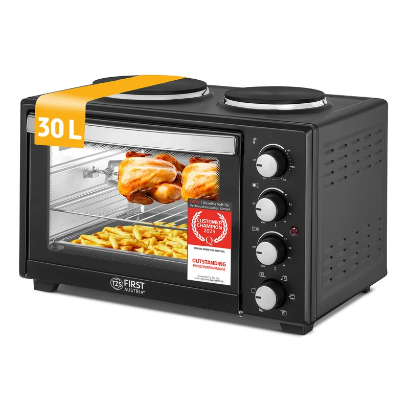 Mini-Backofen 30L, mit Kochplatten, Umluft