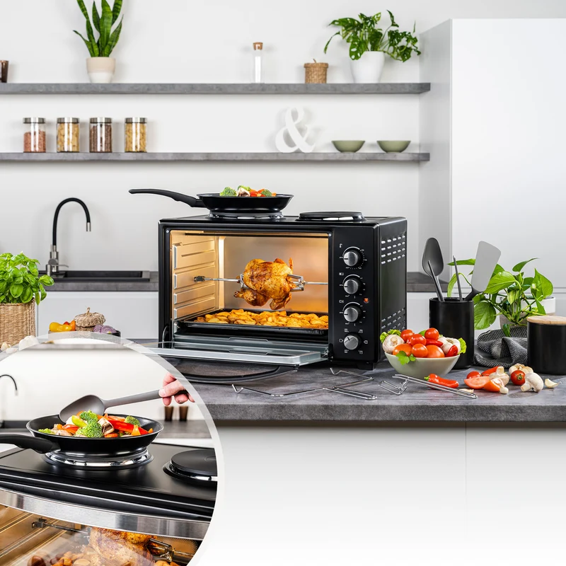 Mini-Backofen 30L, mit Kochplatten, Umluft