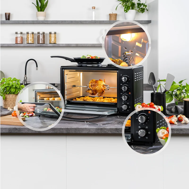 Mini-Backofen 30L, mit Kochplatten, Umluft