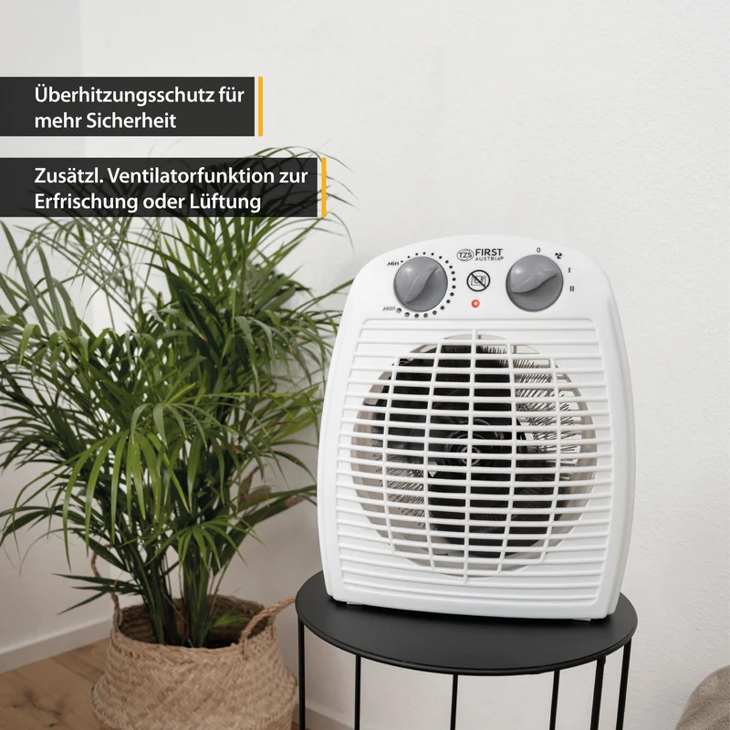 Heizlüfter 2000 W, mit Thermostat, Kaltluftfunktion