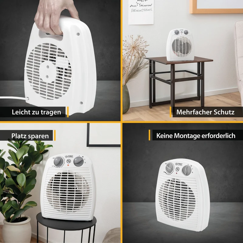 Heizlüfter 2000 W, mit Thermostat, Kaltluftfunktion
