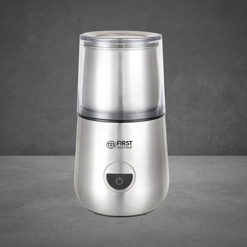 Kaffeemühle mit Milchaufschäumer 50g, 2-in-1, Edelstahlbehälter