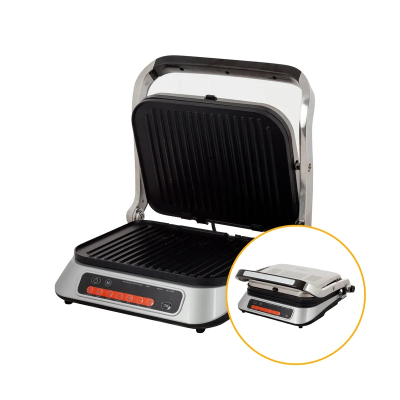 Kontaktgrill digital, Tischgrill, 2100W, antihaftbeschichtete Platten