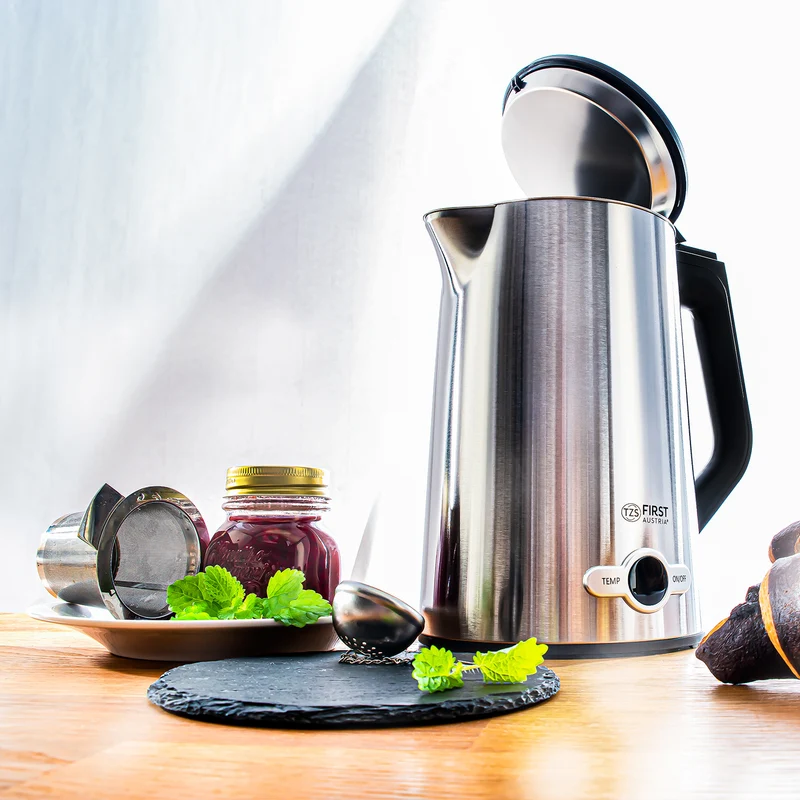 Wasserkocher 1,7 L Edelstahl, 7 Temperaturstufen, Touch Control
