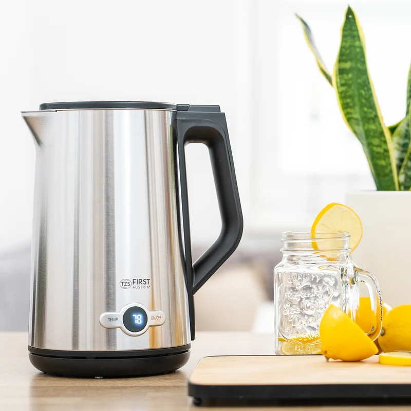 Wasserkocher 1,7 L Edelstahl, 7 Temperaturstufen, Touch Control