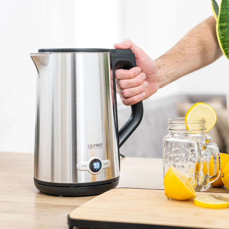 Wasserkocher 1,7 L Edelstahl, 7 Temperaturstufen, Touch Control