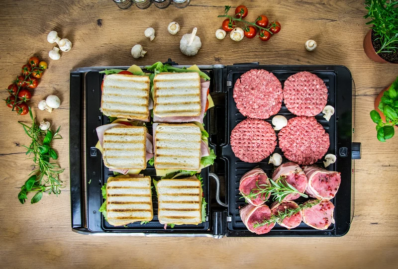 Tischgrill, 2000 W, 180° aufklappbar