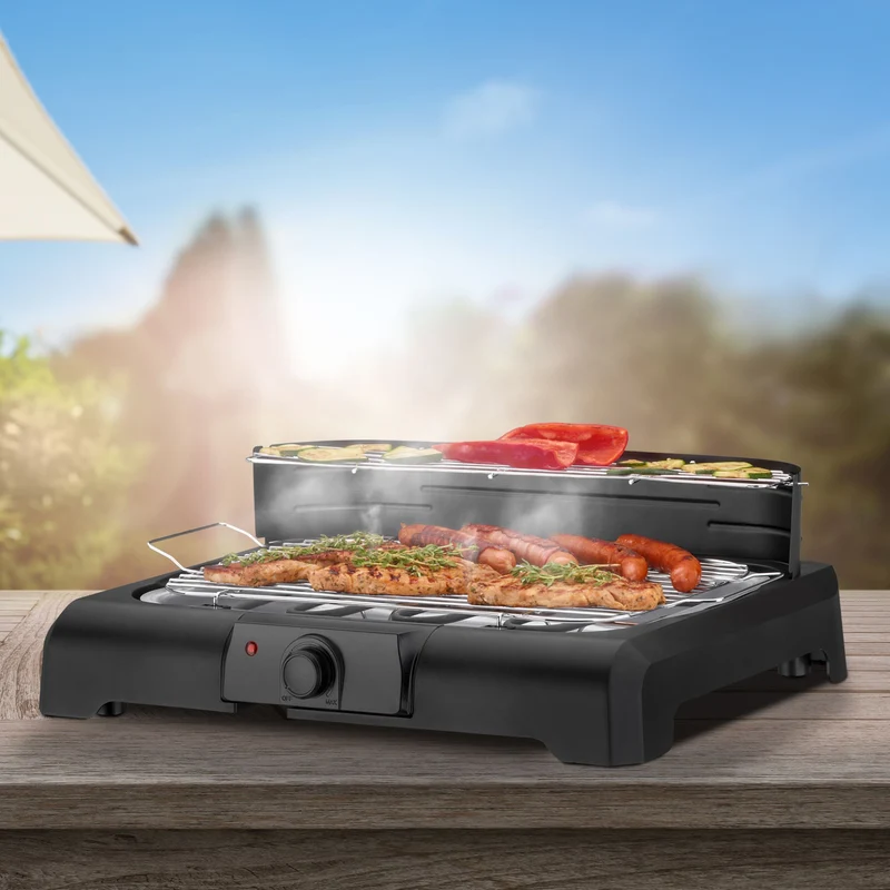 Standgrill, 2200W, mit Windschutz & Ablage