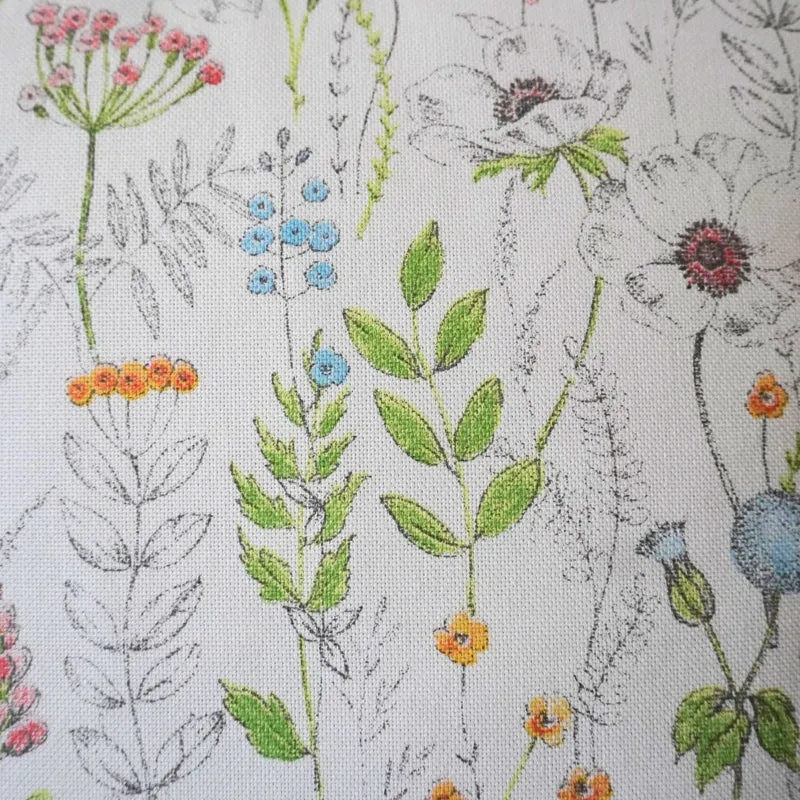 Blumen Kissenhülle, Sofakissen Bezug - Blumen auf weißem Hintergrund
