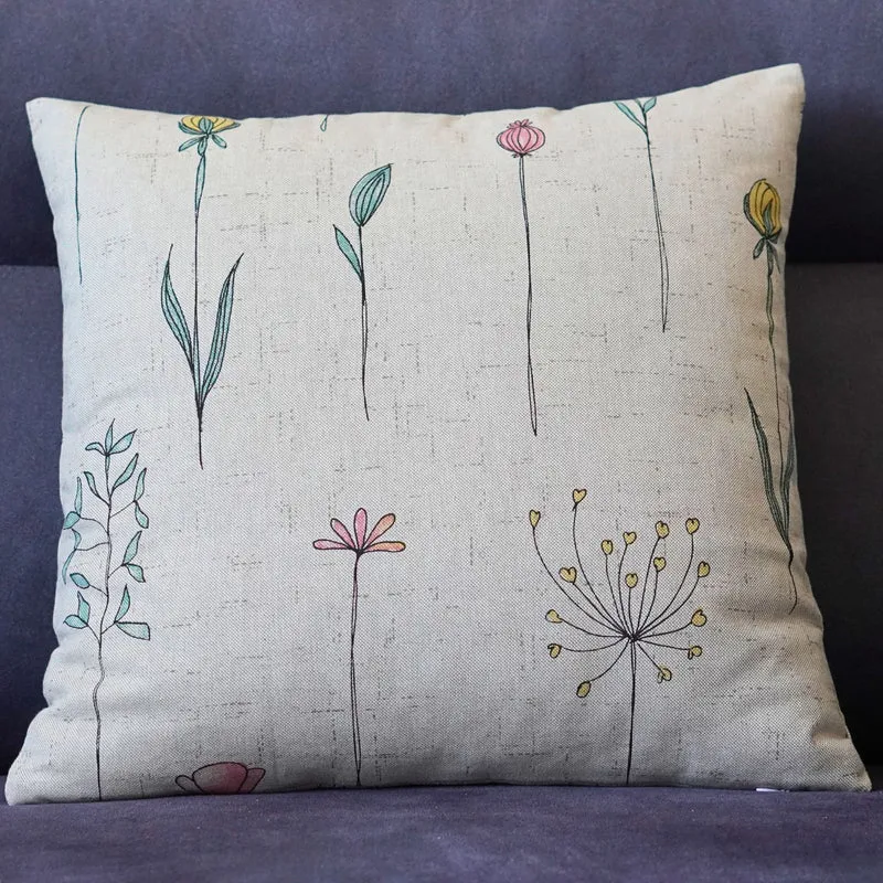 Blumen Kissenhülle, Sofakissen Bezug - Ein Blumenfeld für das Sofa