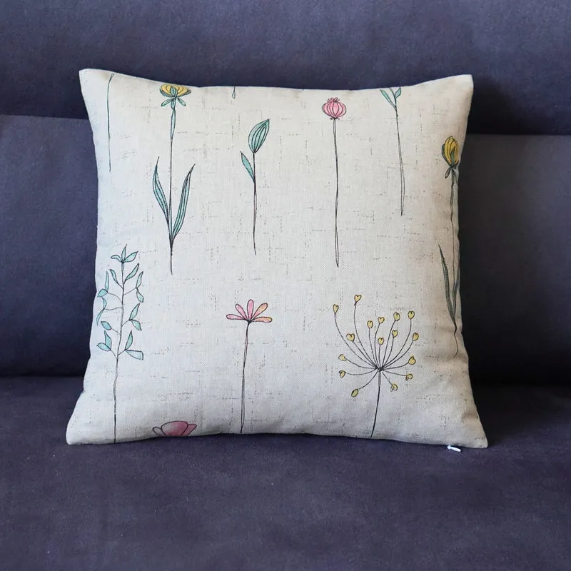 Blumen Kissenhülle, Sofakissen Bezug - Ein Blumenfeld für das Sofa
