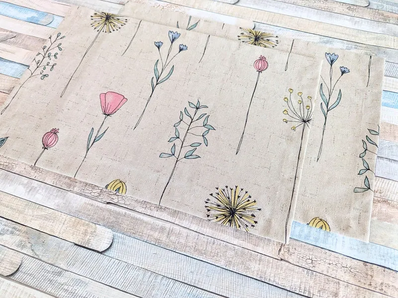 Blumen Platzset, Platzmatte als 2er Set - Ein Blumenfeld für den Tisch
