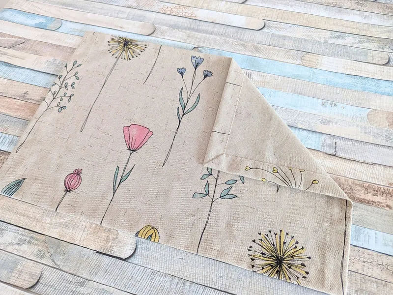 Blumen Platzset, Platzmatte als 2er Set - Ein Blumenfeld für den Tisch