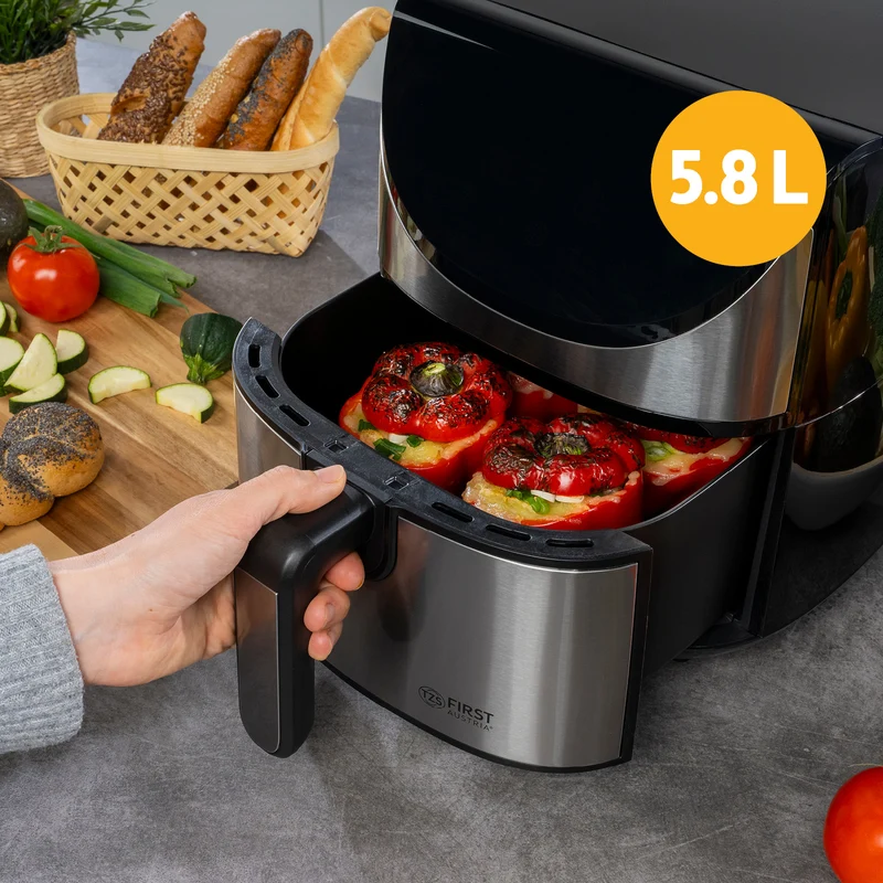 Heißluftfritteuse 5,8 L, 8 Programme, 5-°C-Temperaturschritte