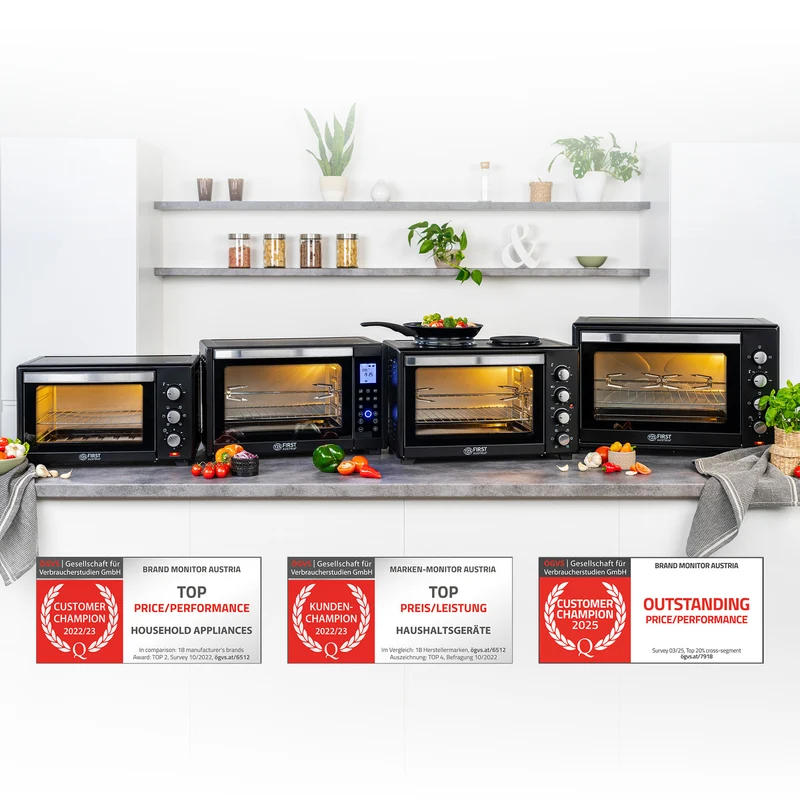 Mini-Backofen 60L, mit Kochplatten, Drehspieß