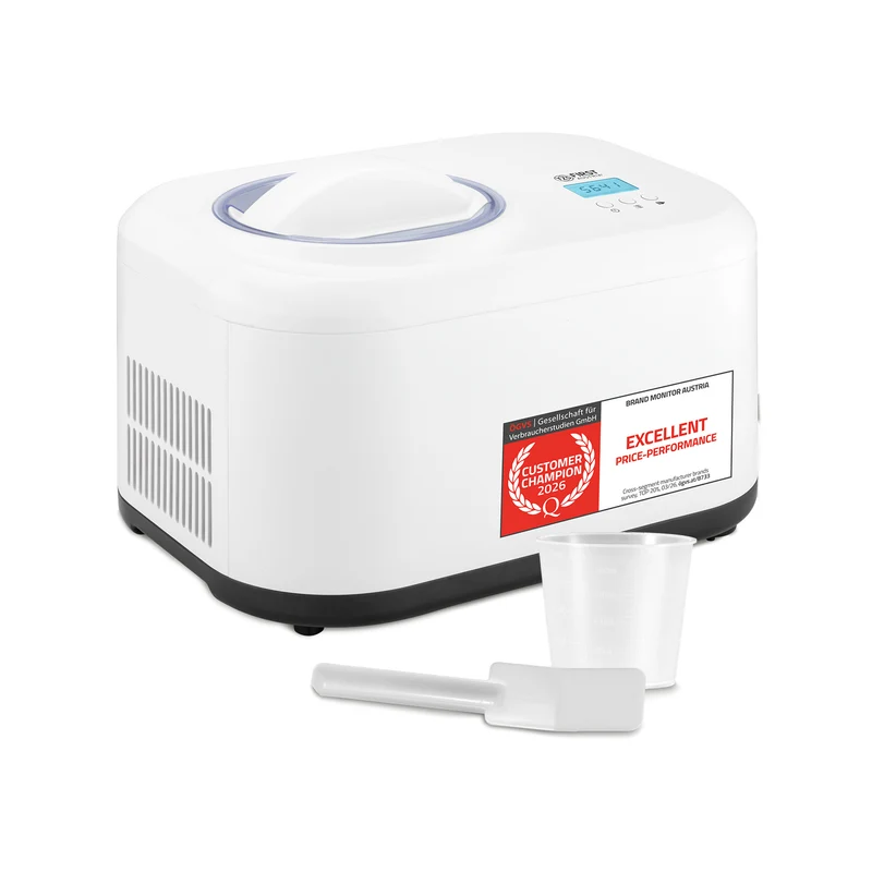 Eismaschine 1L, mit Slush- & Joghurt-Funktion, Edelstahl-Behälter