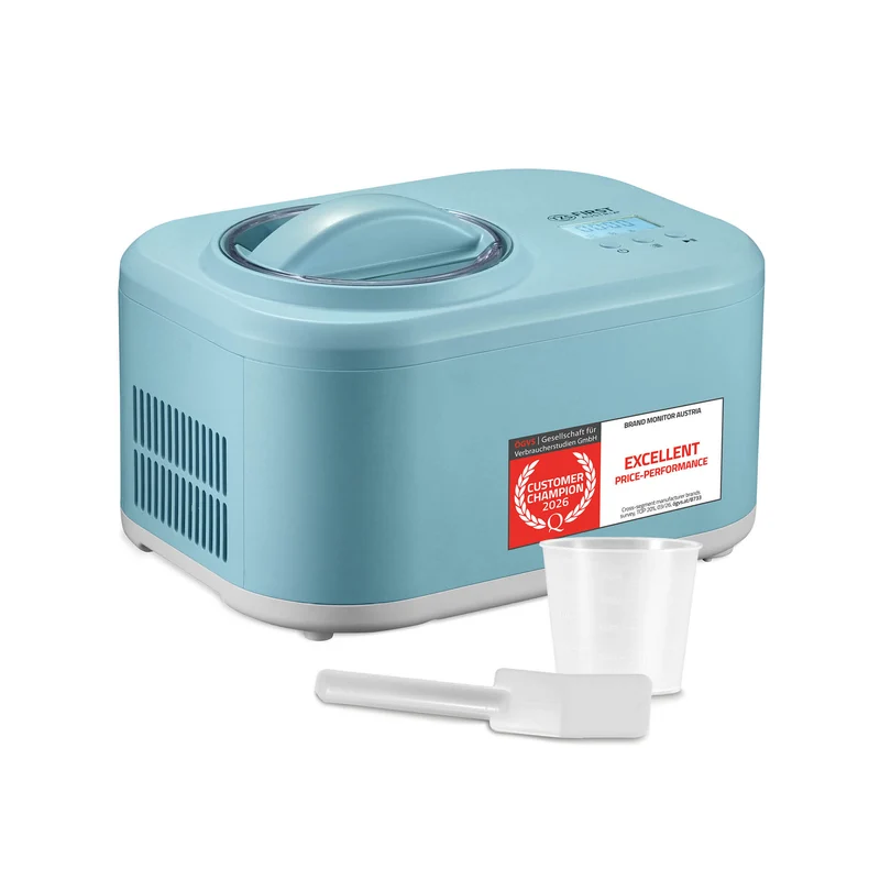 Eismaschine 1L, mit Slush- & Joghurt-Funktion, Edelstahl-Behälter