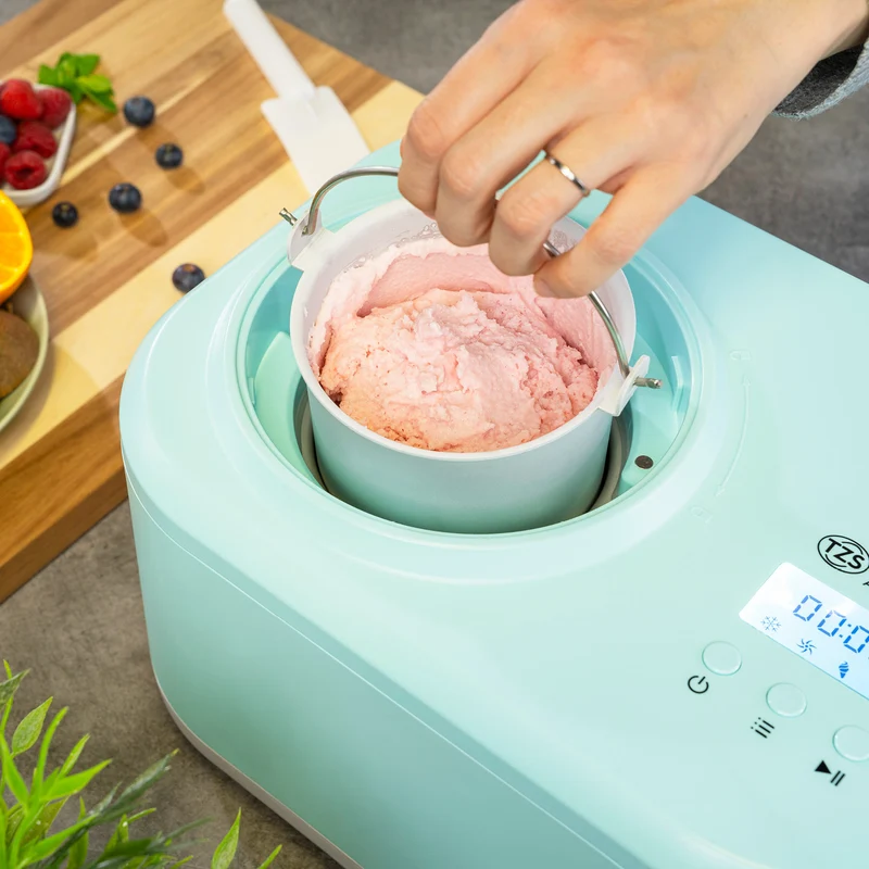 Eismaschine 1L, mit Slush- & Joghurt-Funktion, Edelstahl-Behälter