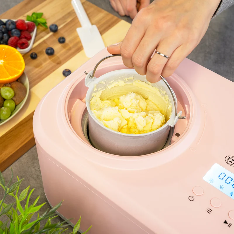 Eismaschine 1L, mit Slush- & Joghurt-Funktion, Edelstahl-Behälter