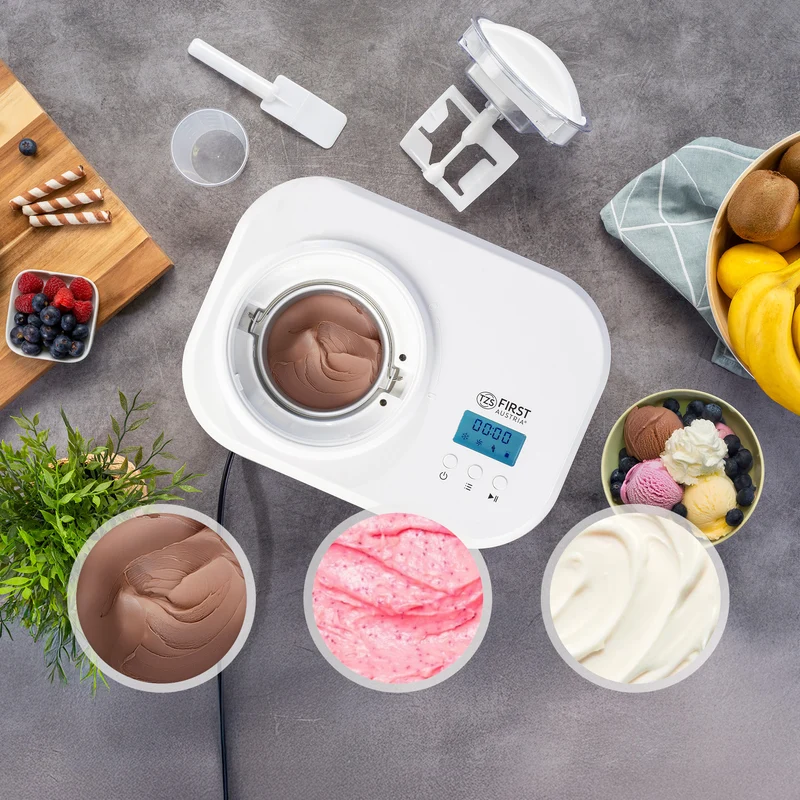 Eismaschine 1L, mit Slush- & Joghurt-Funktion, Edelstahl-Behälter