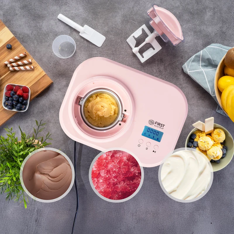 Eismaschine 1L, mit Slush- & Joghurt-Funktion, Edelstahl-Behälter