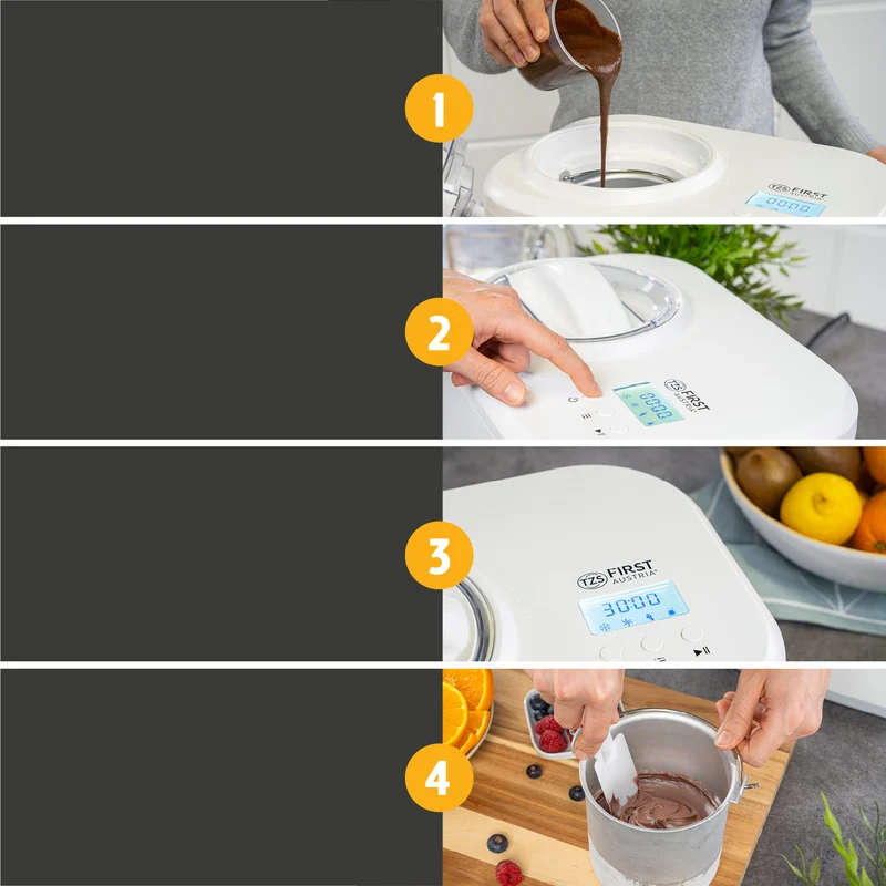 Eismaschine 1L, mit Slush- & Joghurt-Funktion, Edelstahl-Behälter