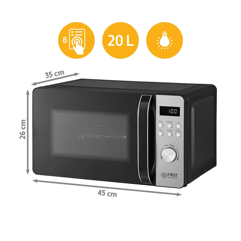 Mikrowelle 20L, mit Grillfunktion, Digital-Display