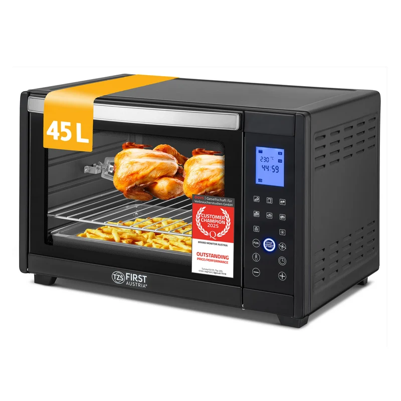 Mini-Backofen Digital 45L, mit Umluft, Drehspieß