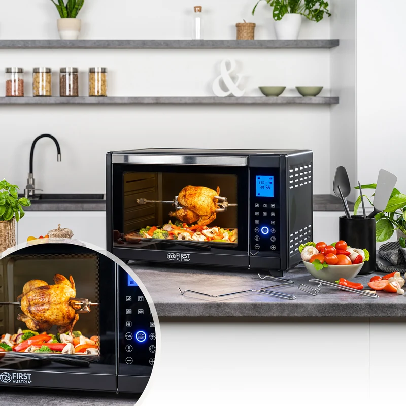 Mini-Backofen Digital 45L, mit Umluft, Drehspieß