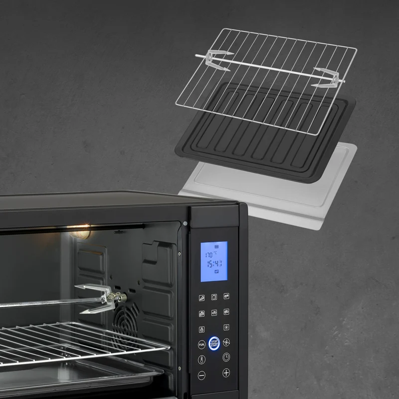 Mini-Backofen Digital 45L, mit Umluft, Drehspieß