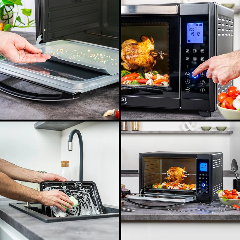 Mini-Backofen Digital 45L, mit Umluft, Drehspieß