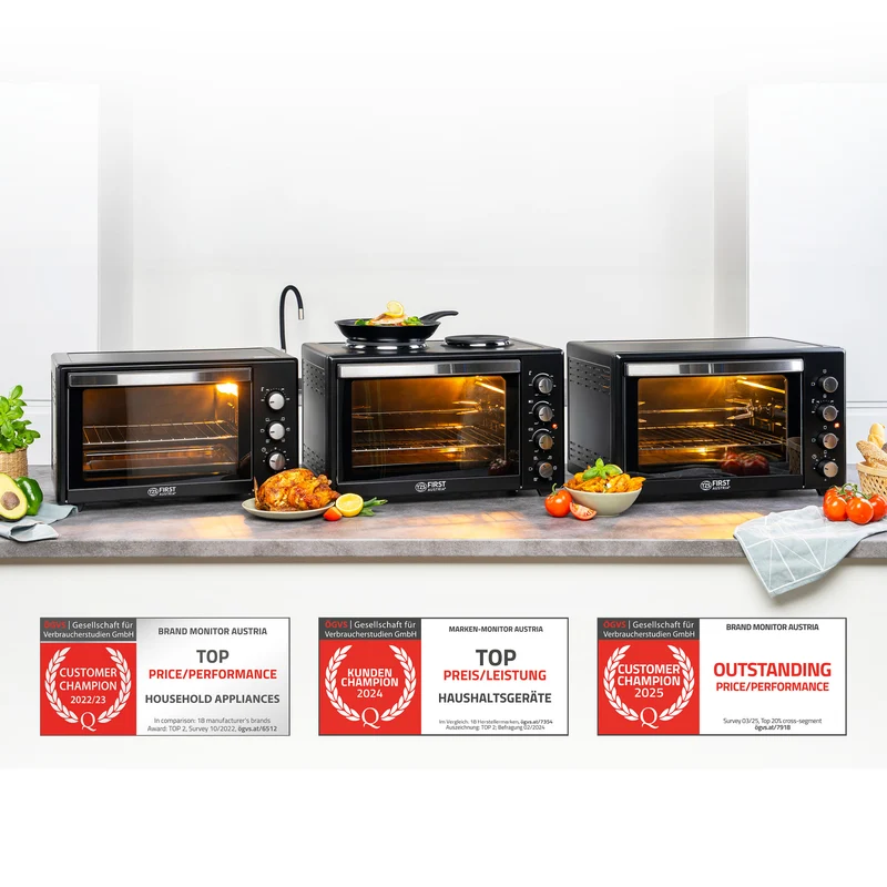 Mini-Backofen Digital 45L, mit Umluft, Drehspieß