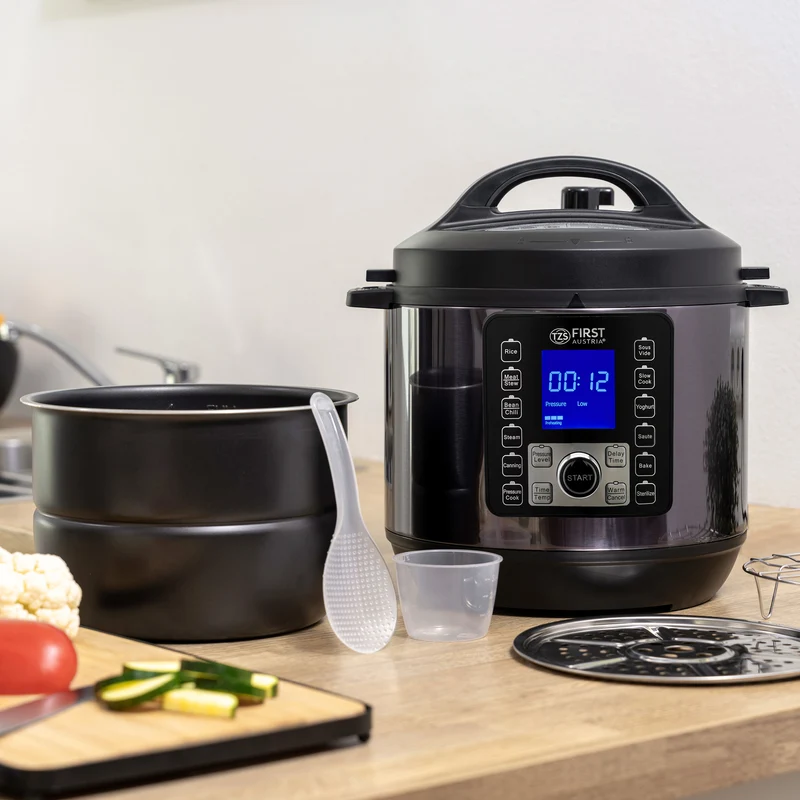 Elektrischer Schnellkochtopf 6 L, 12 Programme, mit Sous-vide-Funktion
